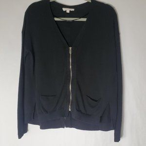Two By Vince Camuto Black Zip up Pocket Cardigan